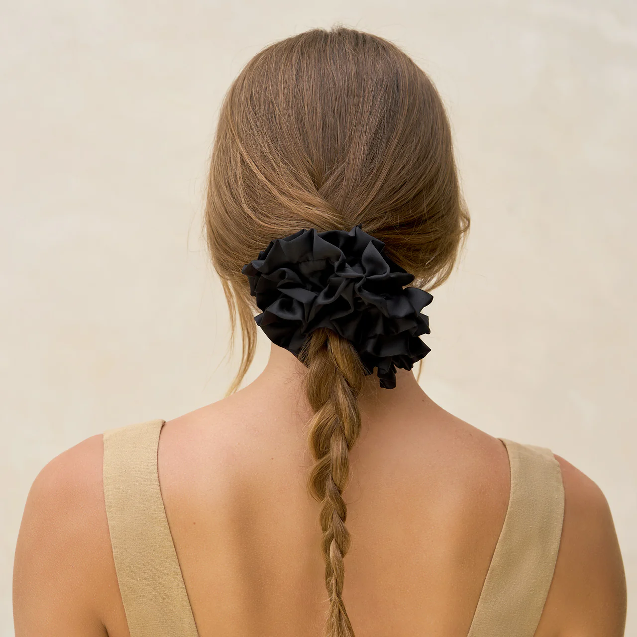 Black Ruffle Scrunchie - Image 2
