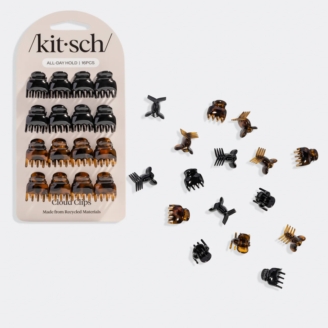 Black & Tort Micro Cloud Clip Set
