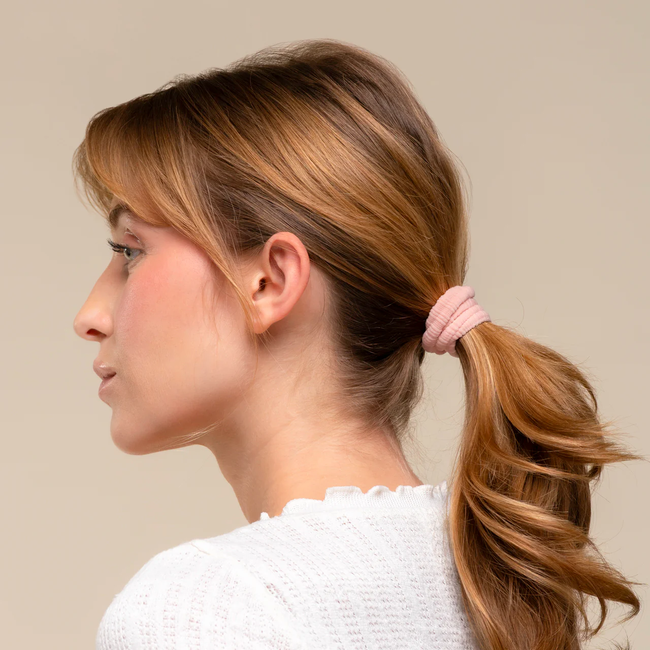 Blush Ribbed Hair Elastics - Image 2