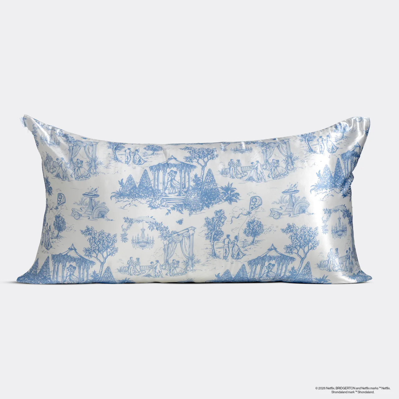 Bridgerton x Kitsch Satin Pillowcase in Garden Toile - King - Image 3