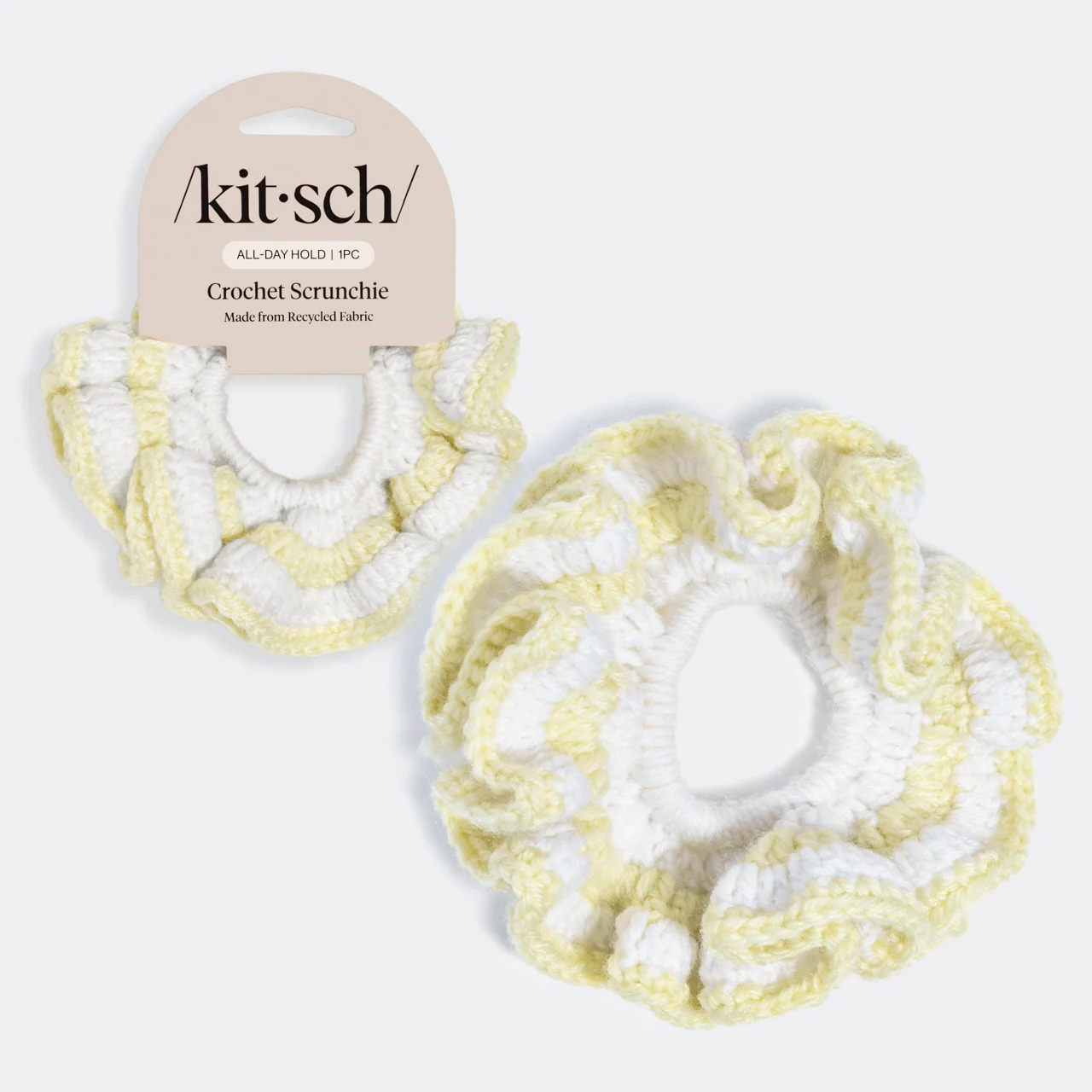 Butter Yellow Crochet Scrunchie