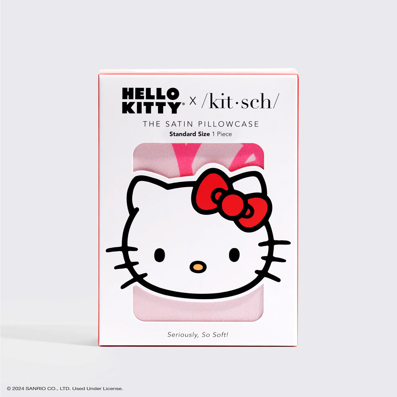 Kitsch x Hello Kitty Satin Pillowcase in Pink Hello Kitty Faces - Image 3