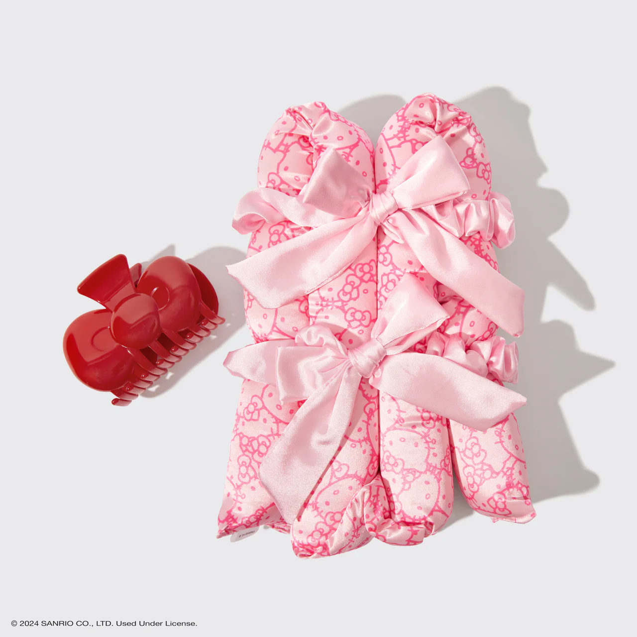 Hello Kitty x Kitsch XL Satin Heatless Styling & Bow Claw Clip 4pc Set - Image 2