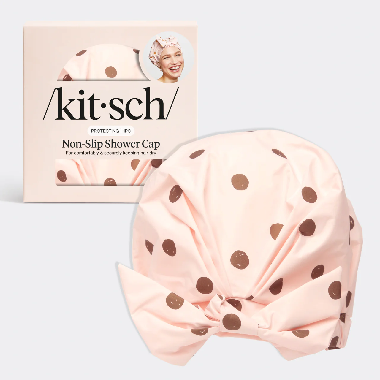 Blush Dot Shower Cap