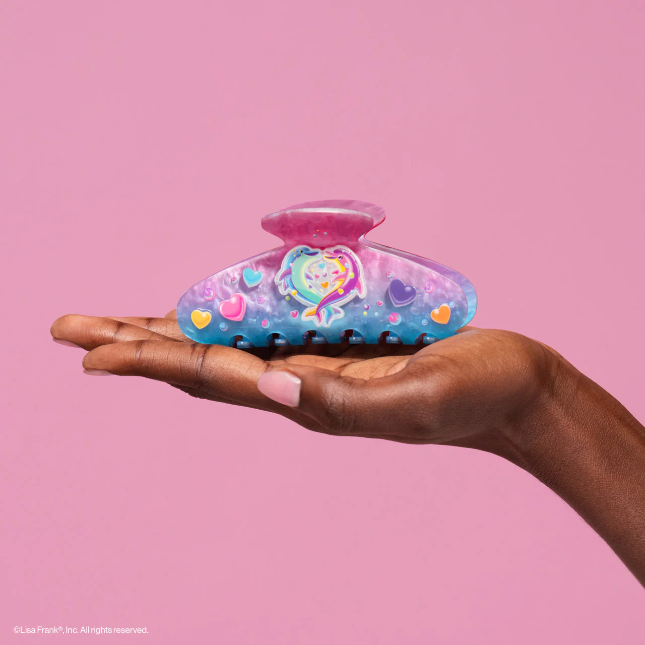 Lisa Frank x Kitsch Glitter Claw Clip in Dancing Dolphins™ - Image 3