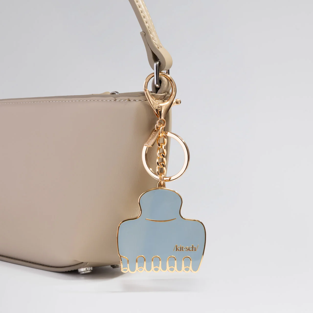 Haze Blue Cloud Clip Metal Enamel Keychain - Image 4
