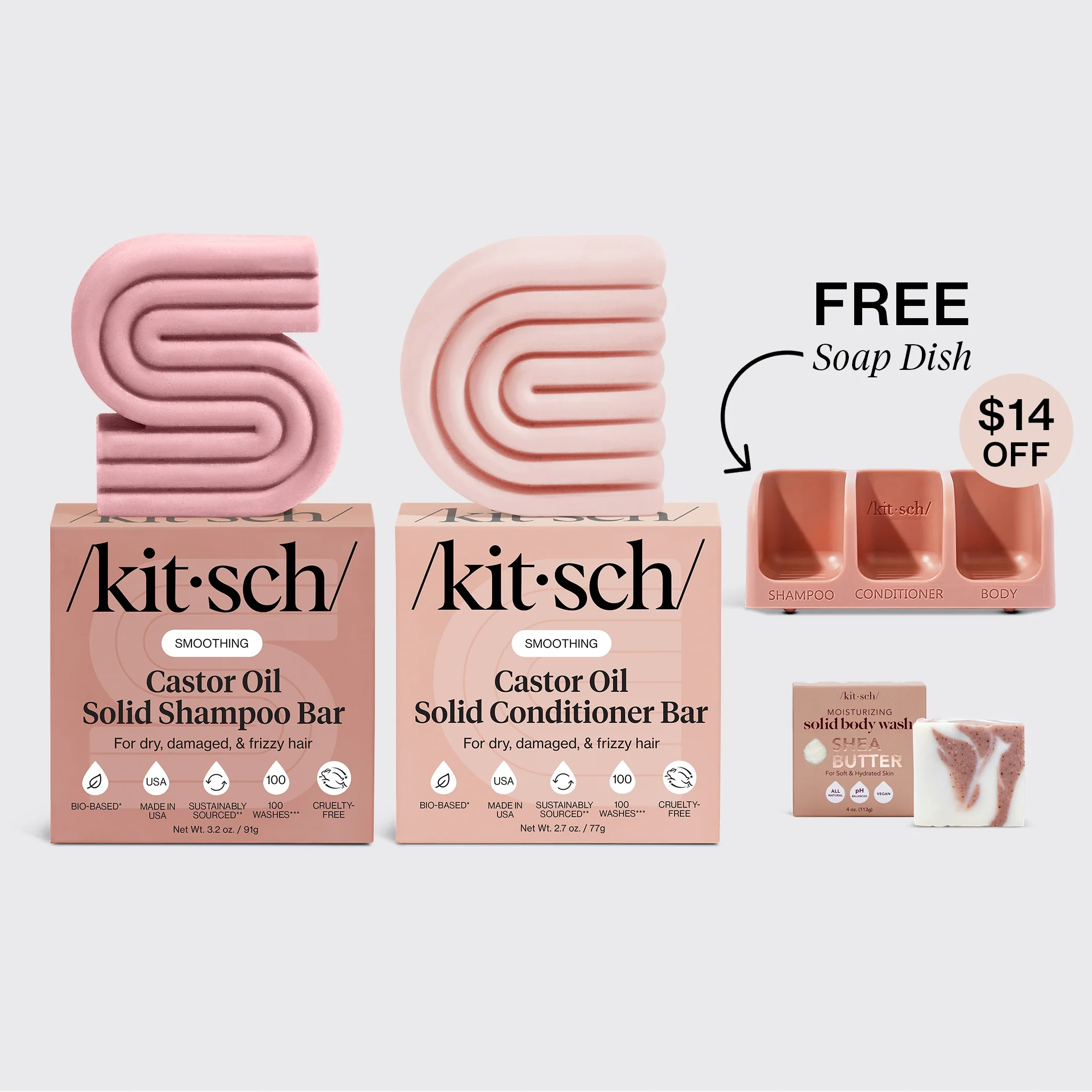 Nourishing Castor Oil Self Draining Terracotta Soap Dish Bundle
