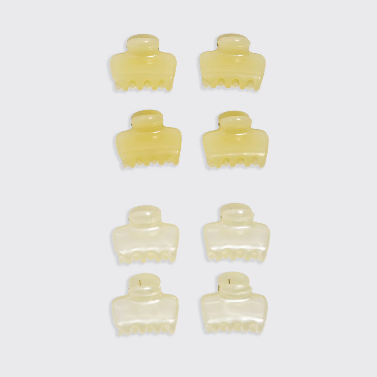 Pearlized Cream & Butter Yellow Jelly Cloud Clips - Mini - Image 6