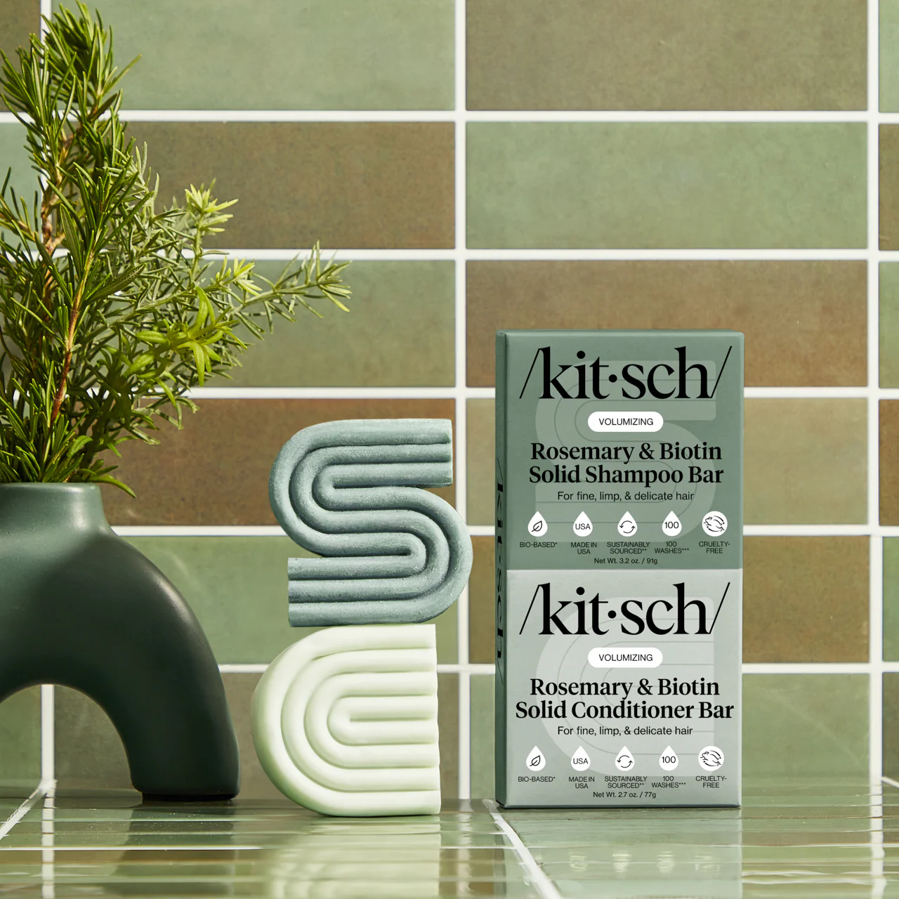 Rosemary & Biotin Volumizing Shampoo & Conditioner Bar Combo - Image 7