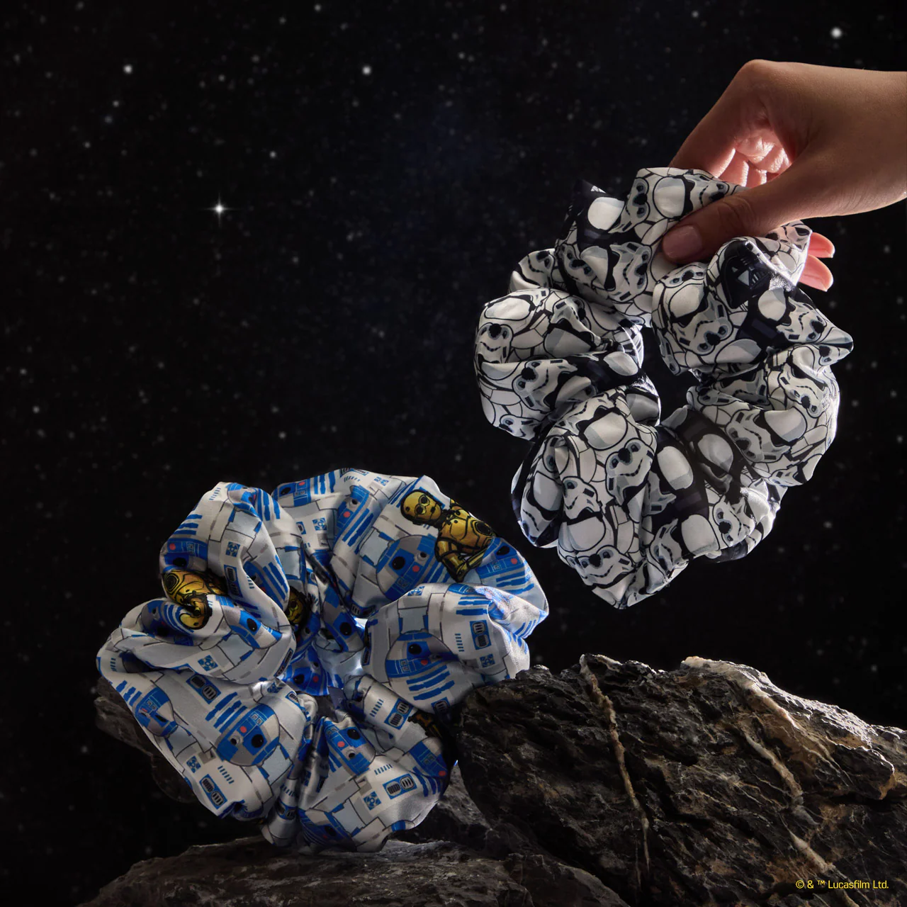 Star Wars™ & Kitsch Pillow Scrunchies® in Satin - R2-D2 & Stormtroopers - Image 5