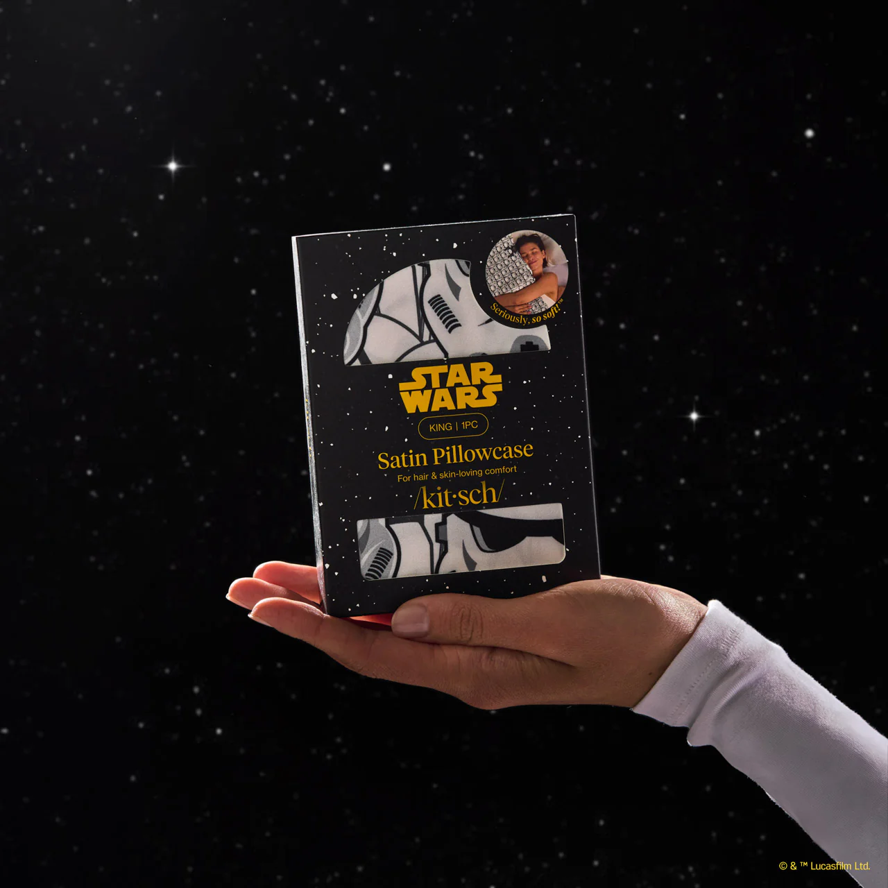 Star Wars™ & Kitsch Satin Pillowcase in Darth Vader & Stormtroopers - King - Image 5