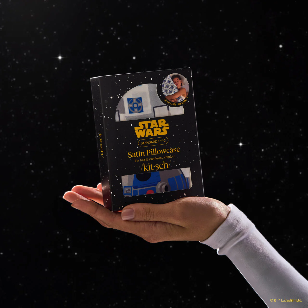 Star Wars™ & Kitsch Satin Pillowcase in R2-D2 & C-3PO - Image 5