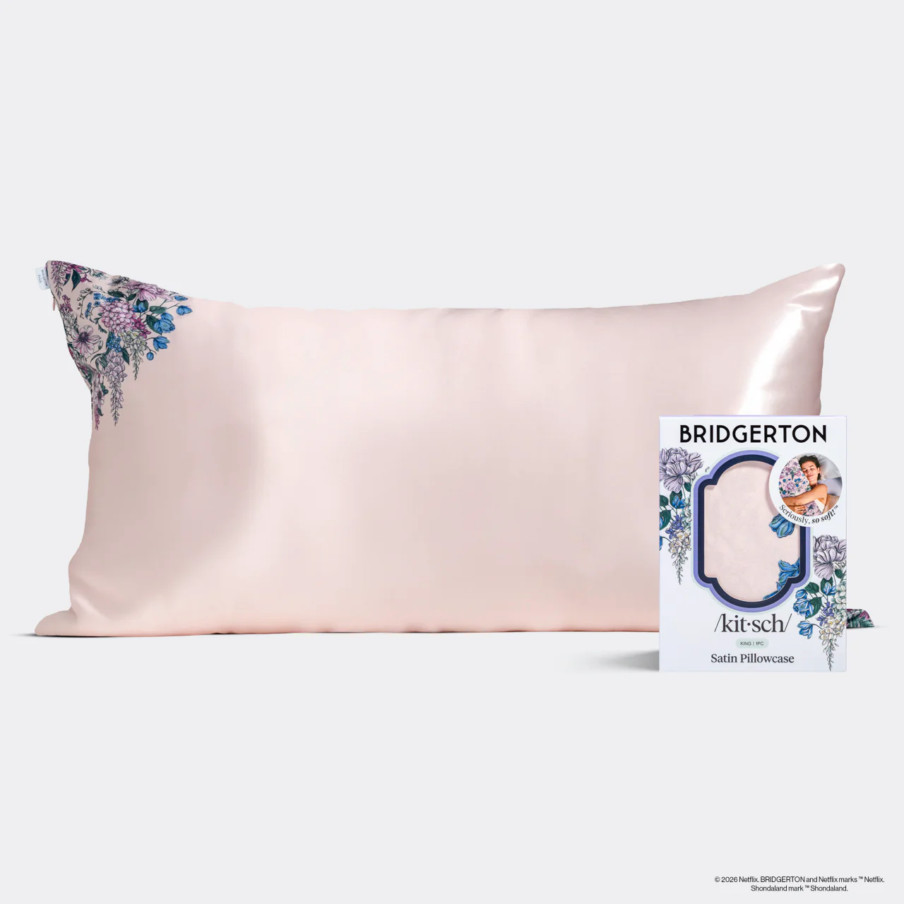 Bridgerton x Kitsch Satin Pillowcase in Wisteria - King