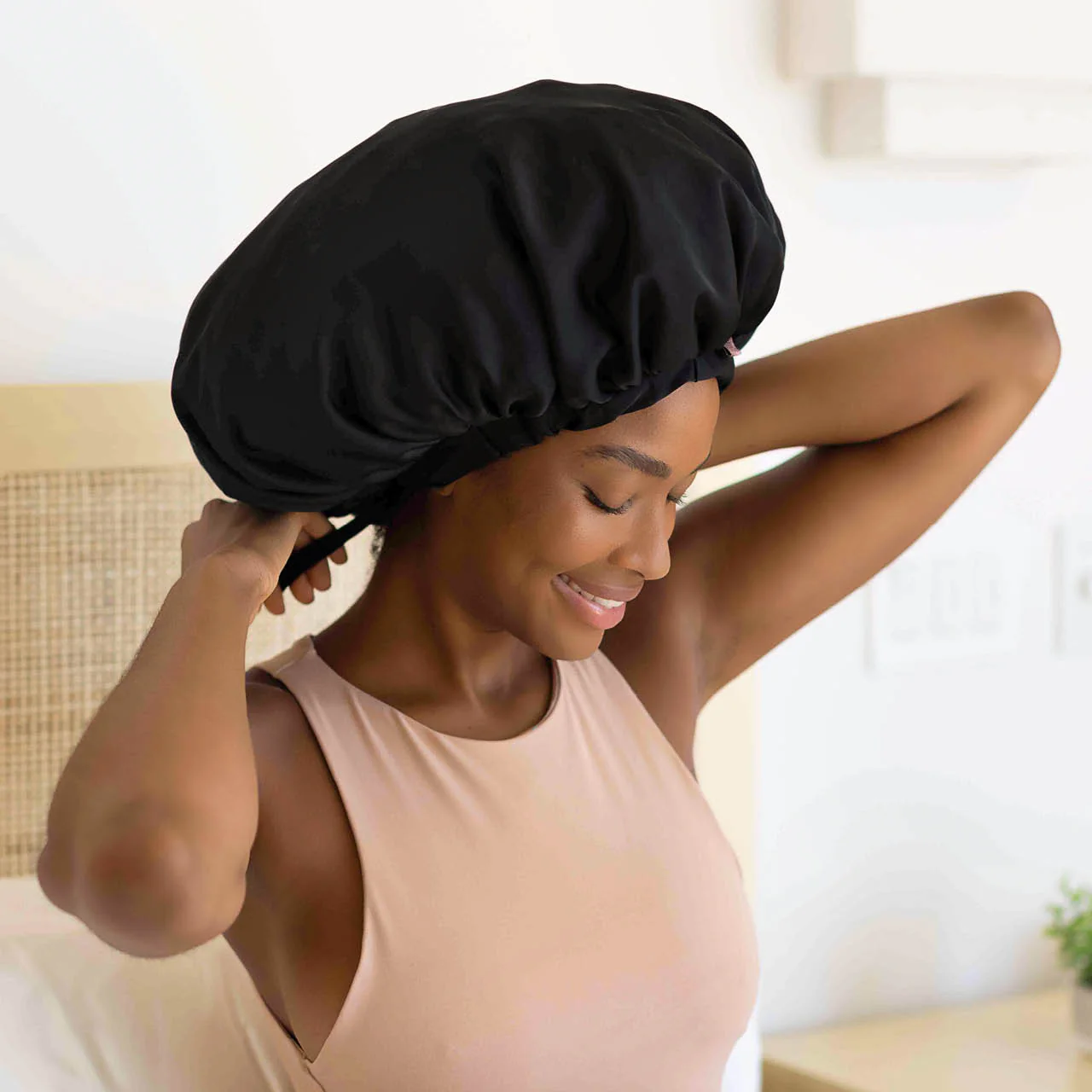 Black Satin Bonnet - XL - Image 4